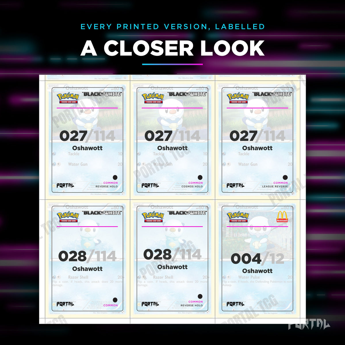Close up of one Oshawott placeholder page