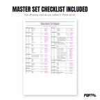 The Palkia master set checklist included in the pack