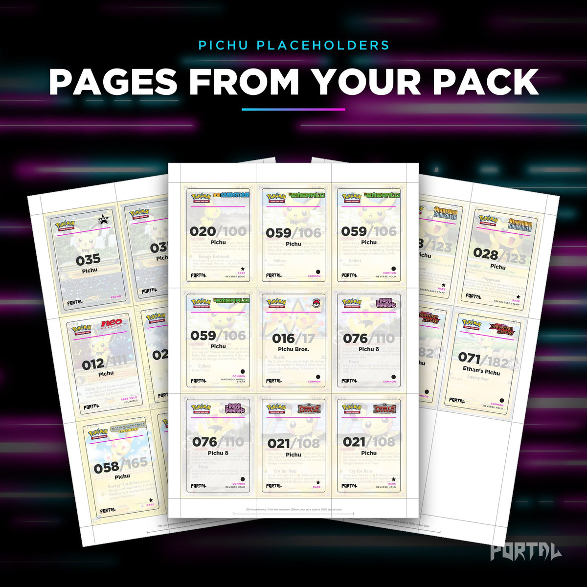 Pages from the Pichu placeholder pack