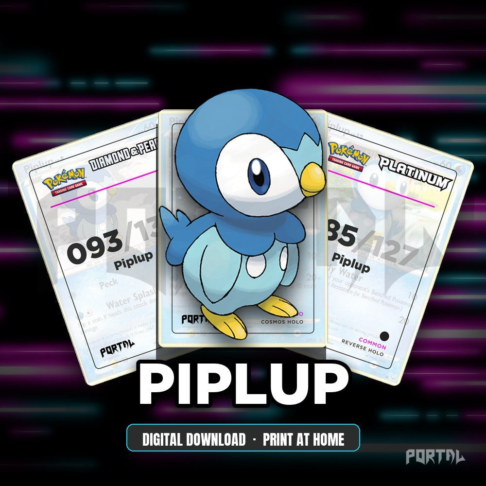 Piplup character master set placeholders, digital download