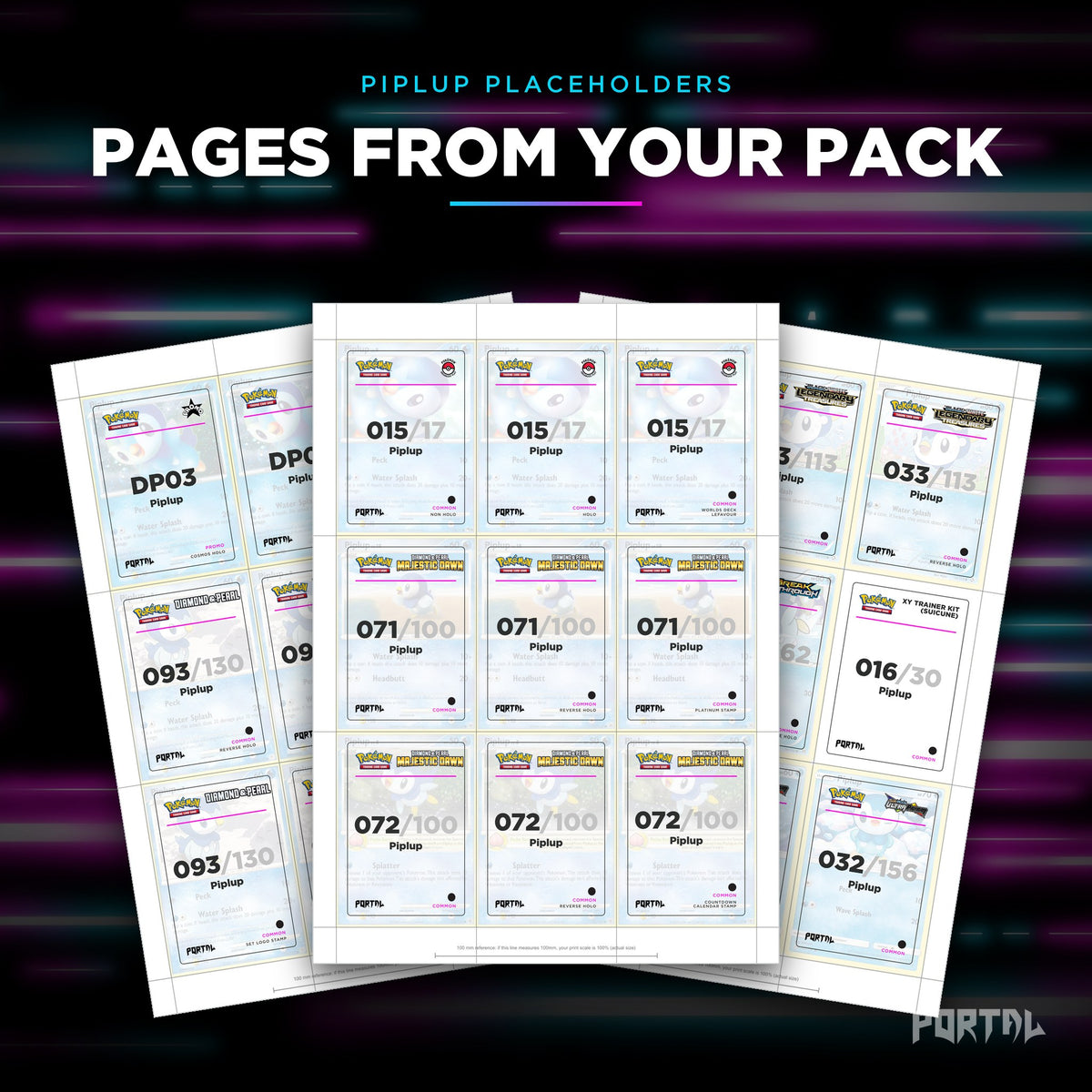 Pages from the Piplup placeholder pack