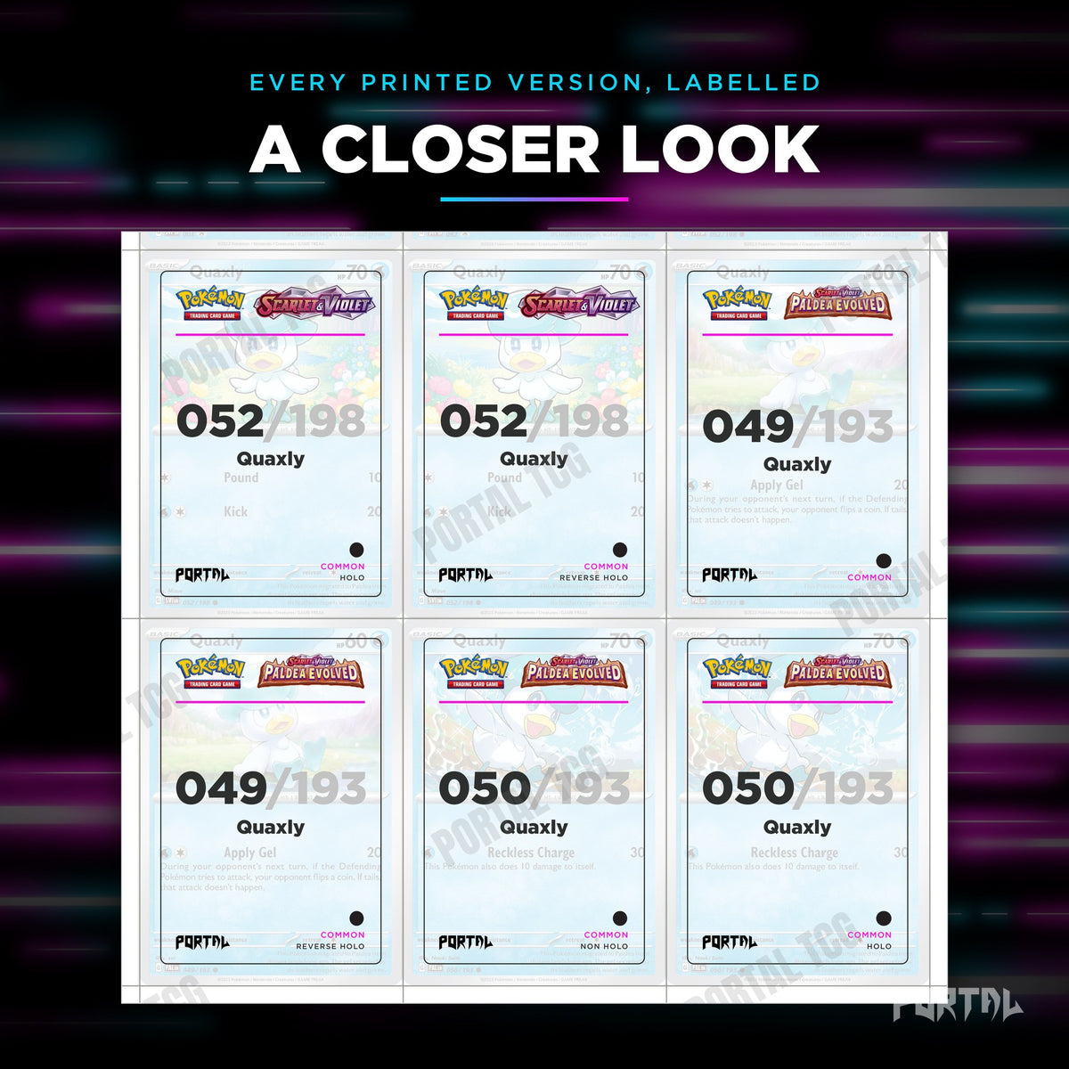 Close up of one Quaxly placeholder page