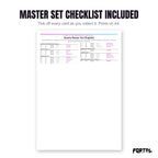 The Quaxly master set checklist included in the pack