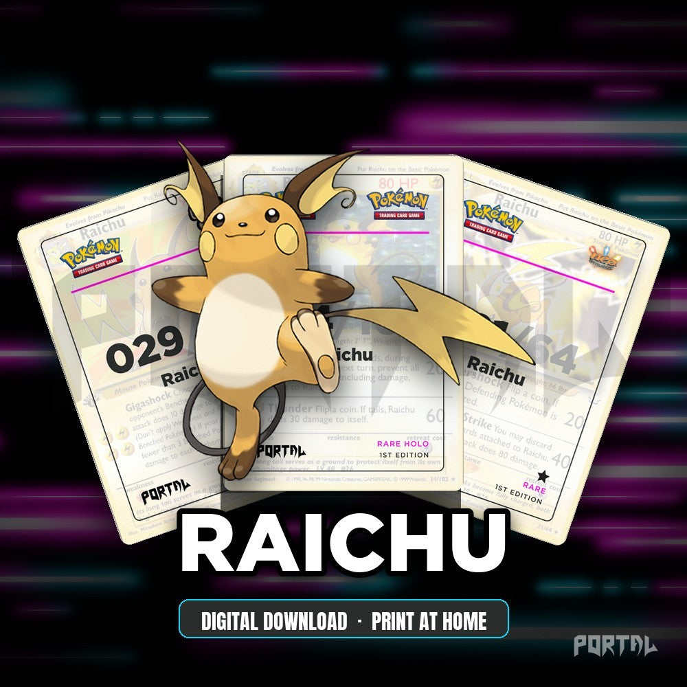Raichu character master set placeholders, digital download