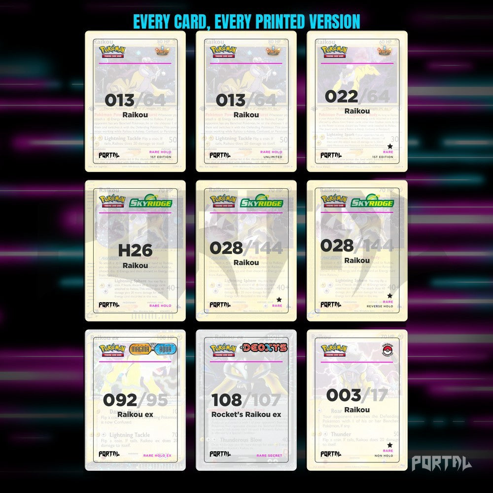 A binder page of Raikou placeholders