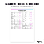 The Raikou master set checklist included in the pack