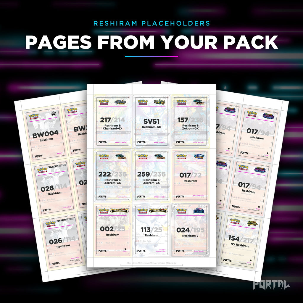 Pages from the Reshiram placeholder pack