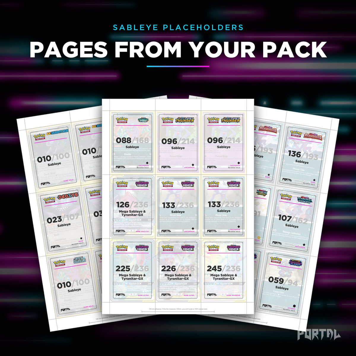 Pages from the Sableye placeholder pack