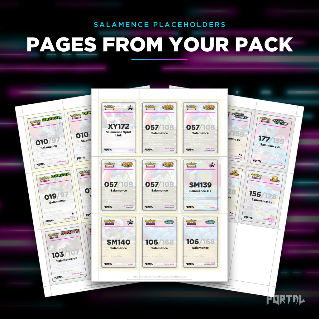 Pages from the Salamence placeholder pack