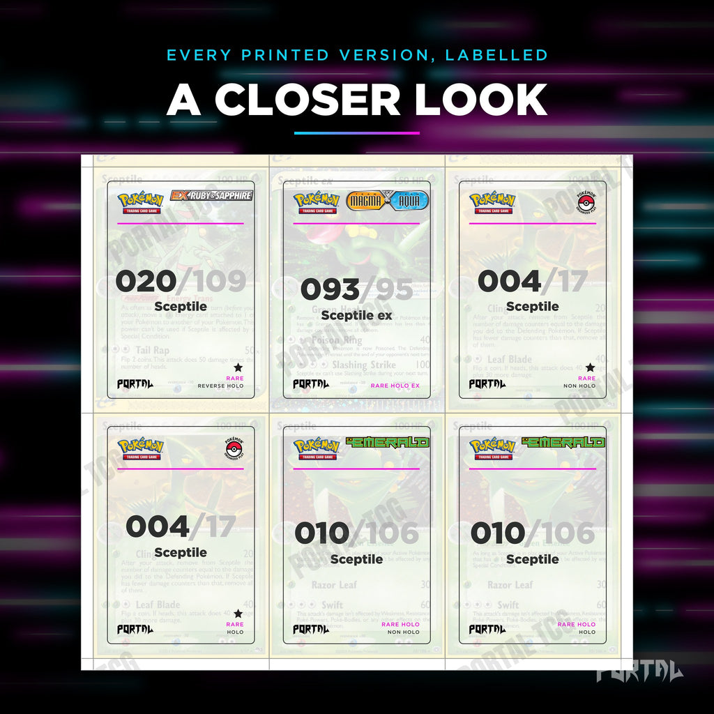 Close up of one Sceptile placeholder page