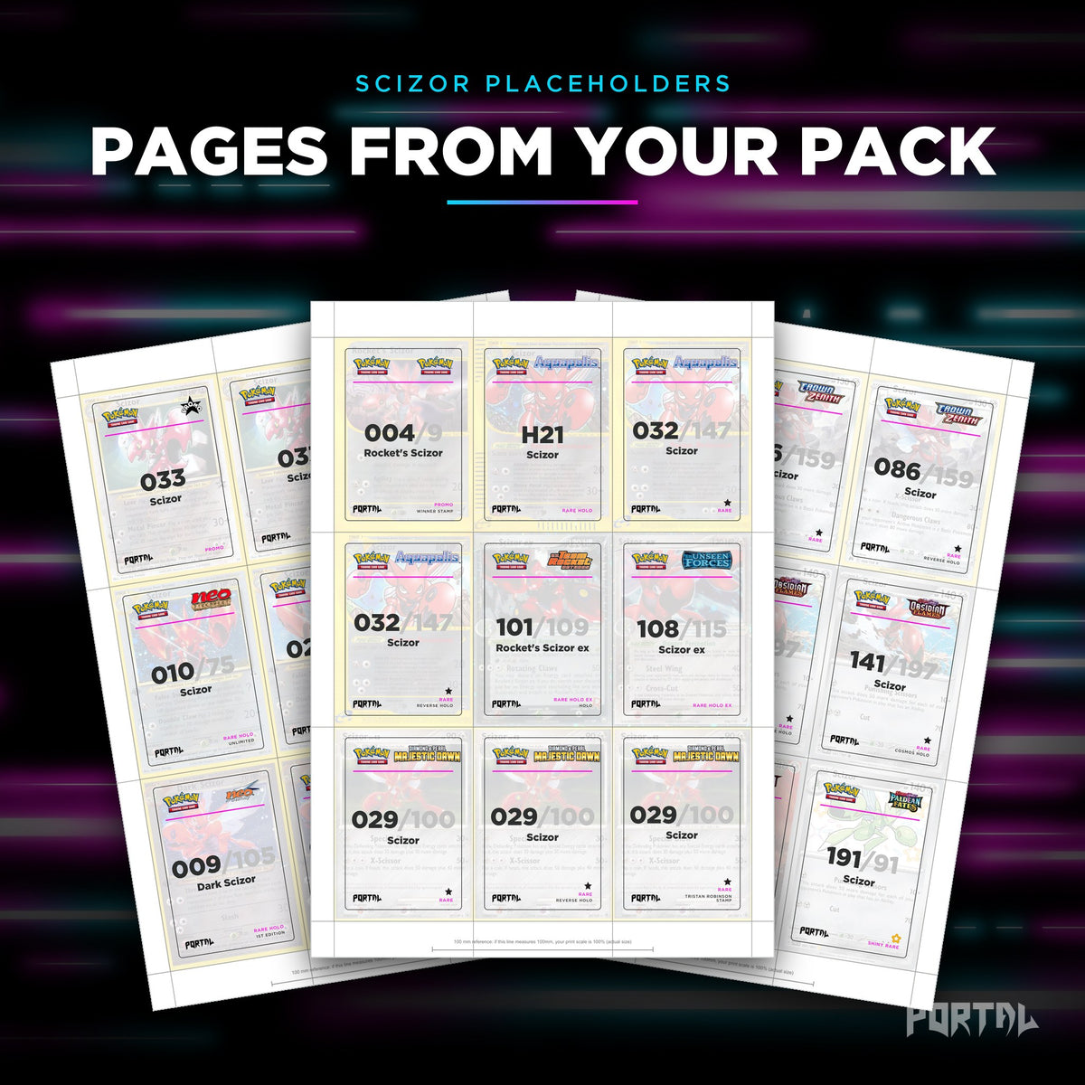 Pages from the Scizor placeholder pack