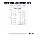 The Scizor master set checklist included in the pack