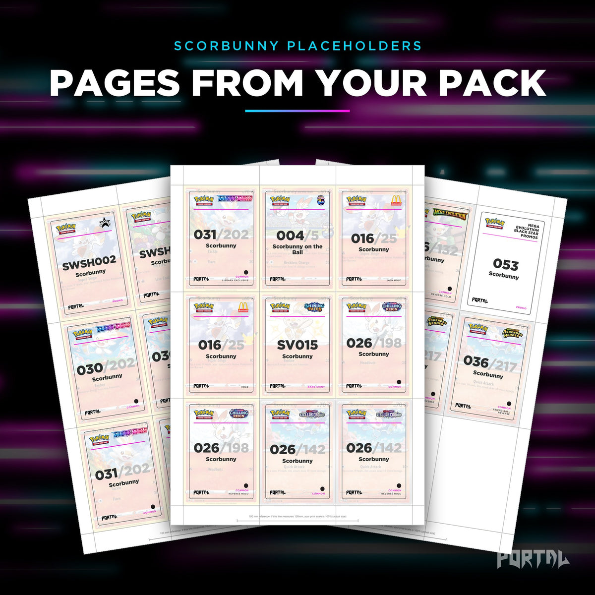 Pages from the Scorbunny placeholder pack