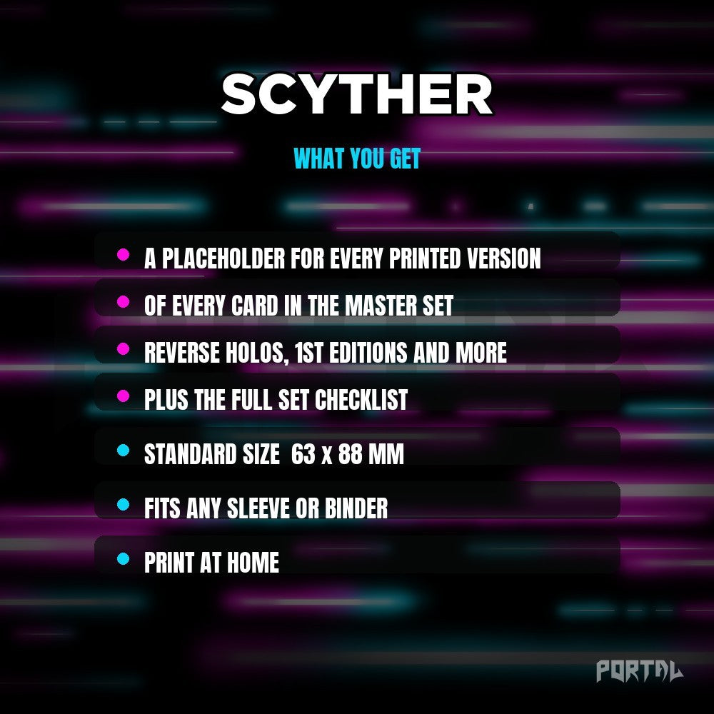 What you get in the Scyther placeholder pack
