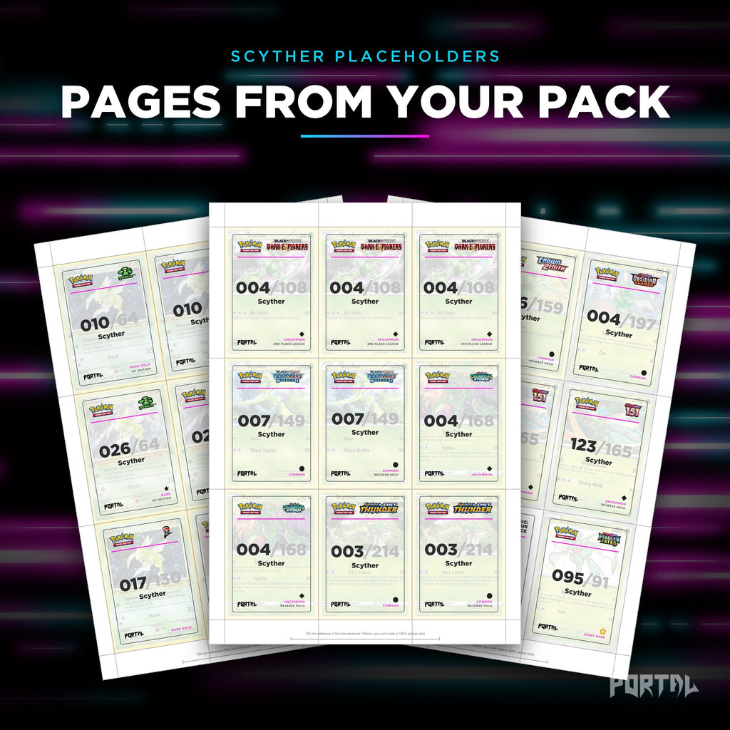 Pages from the Scyther placeholder pack