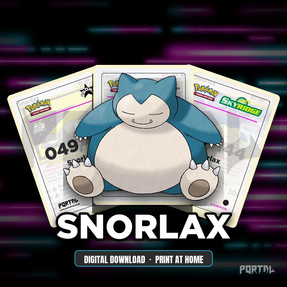 Snorlax character master set placeholders, digital download, Portal TCG