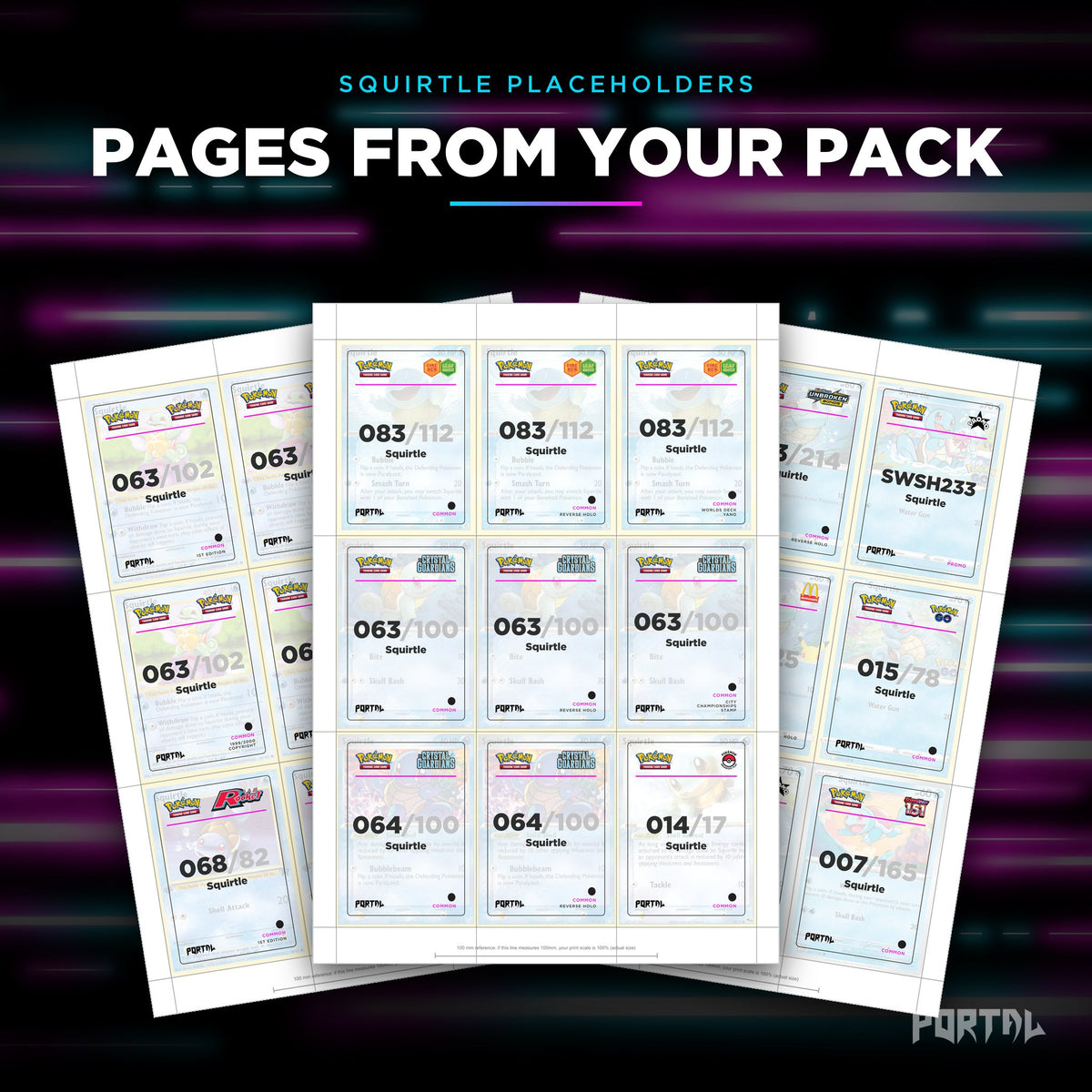 Pages from the Squirtle placeholder pack