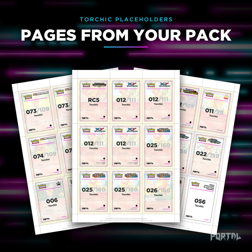 Pages from the Torchic placeholder pack