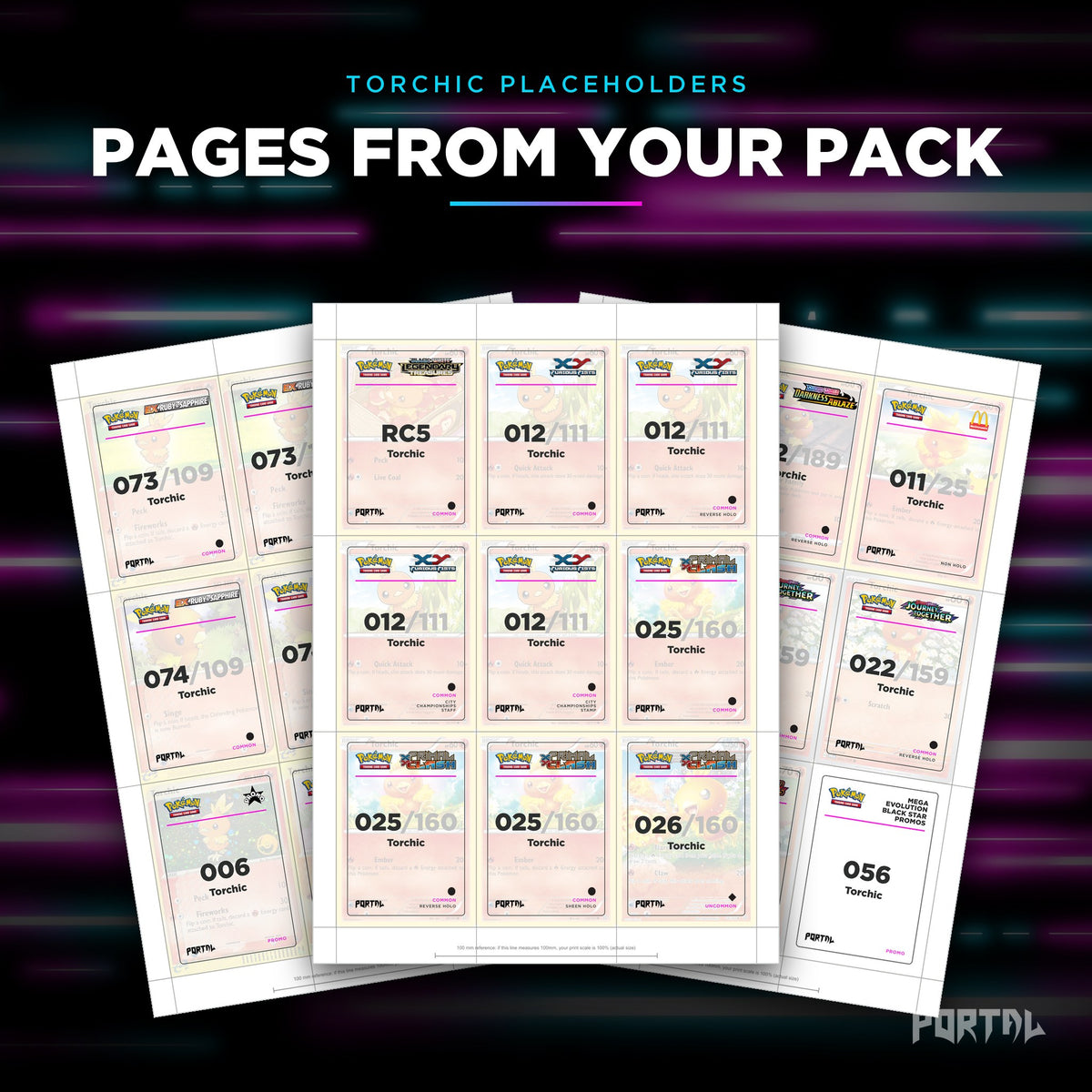 Pages from the Torchic placeholder pack