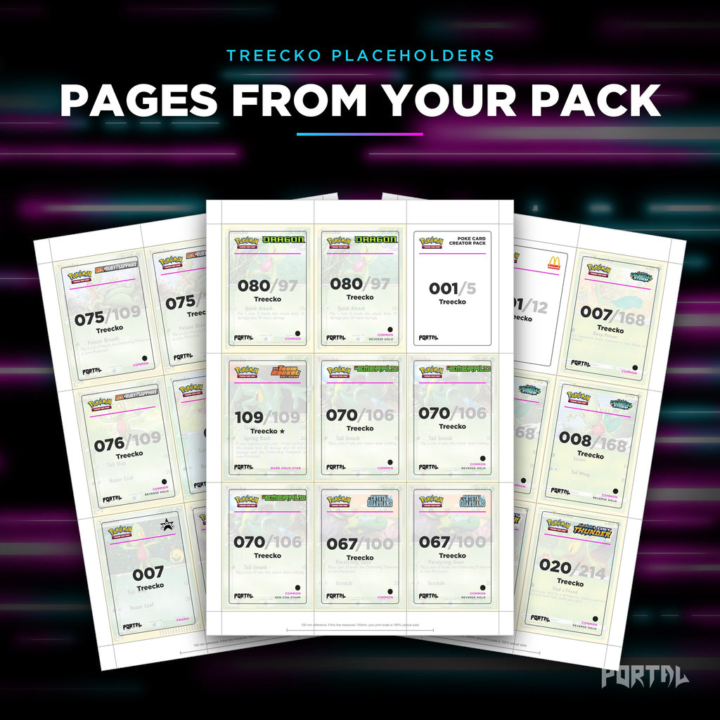 Pages from the Treecko placeholder pack