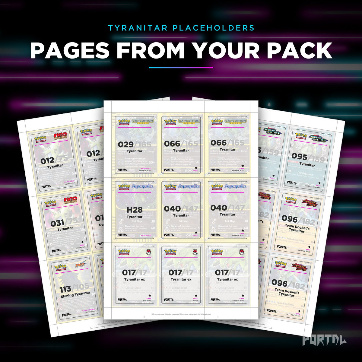 Pages from the Tyranitar placeholder pack
