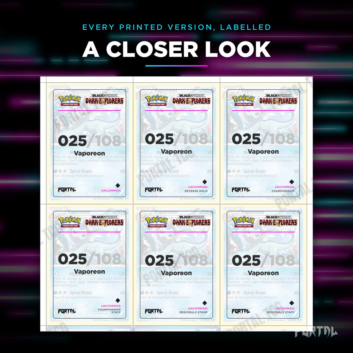 Close up of one Vaporeon placeholder page