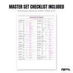 The Victini master set checklist included in the pack