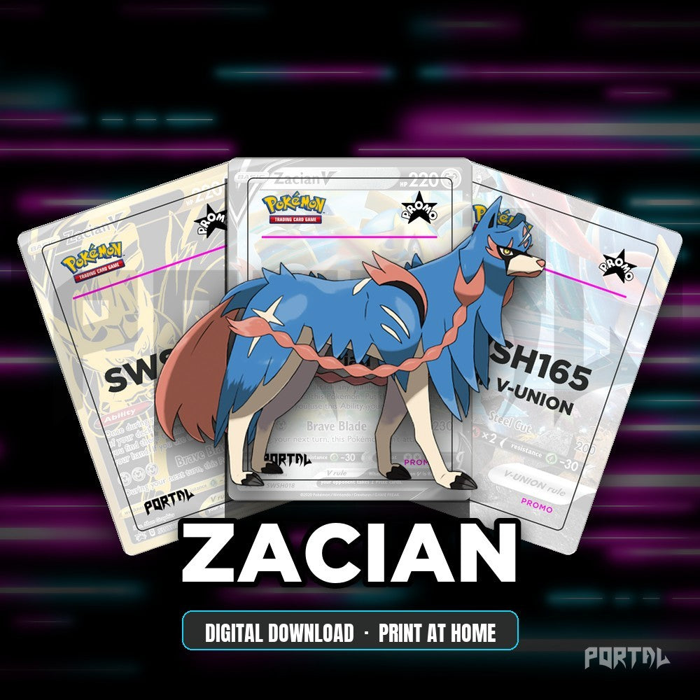 Zacian character master set placeholders, digital download