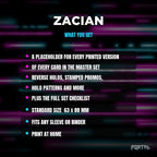 What you get in the Zacian placeholder pack