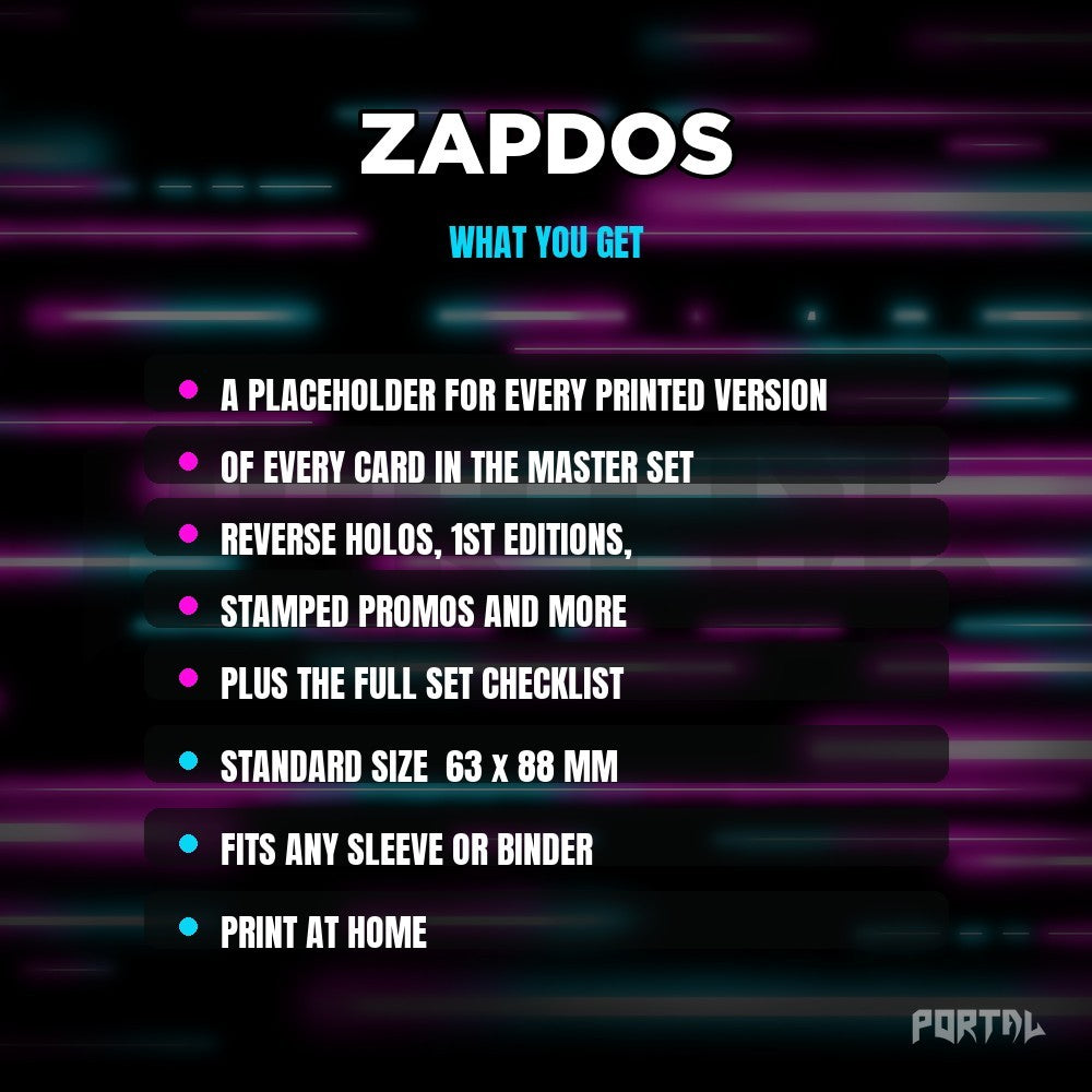 What you get in the Zapdos placeholder pack