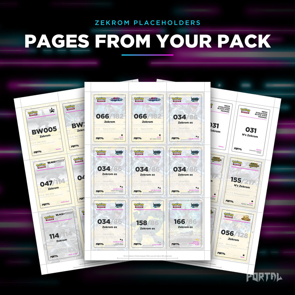 Pages from the Zekrom placeholder pack