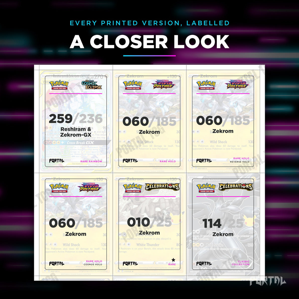 Close up of one Zekrom placeholder page