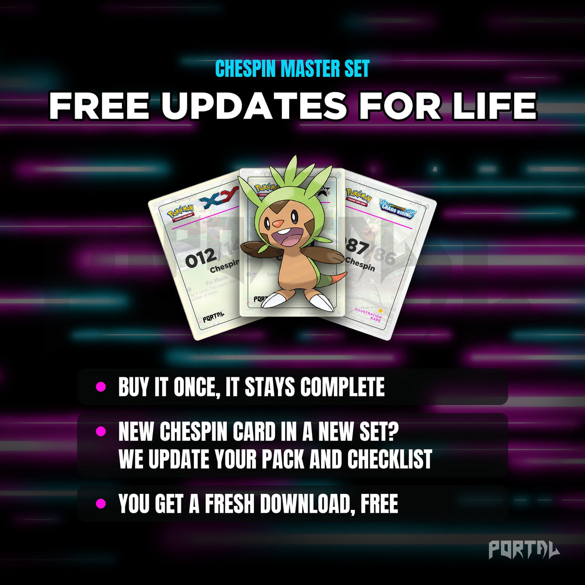 Chespin placeholders: free updates for life