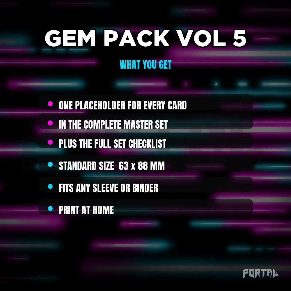 Gem Pack Vol 5 (Simplified Chinese) master set placeholders, what you get, Portal TCG