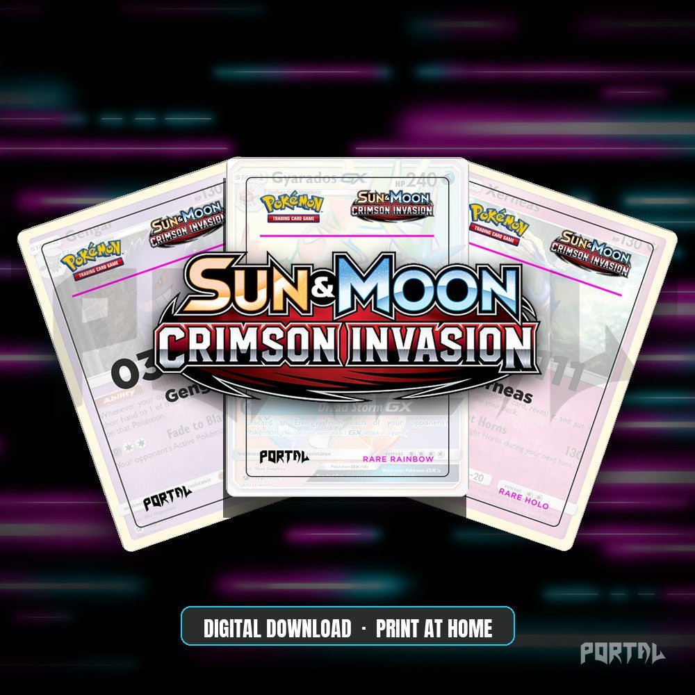 Pokemon Crimson Invasion master set placeholders, digital download, Portal TCG