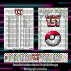 Pokemon 151 Japanese master set checklist vinyl sticker kit by Portal Customs