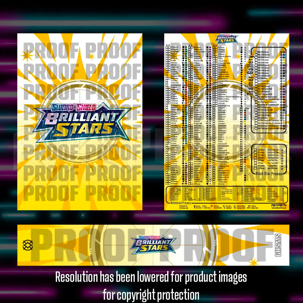 Pokemon Brilliant Stars master set checklist vinyl sticker kit by Portal Customs