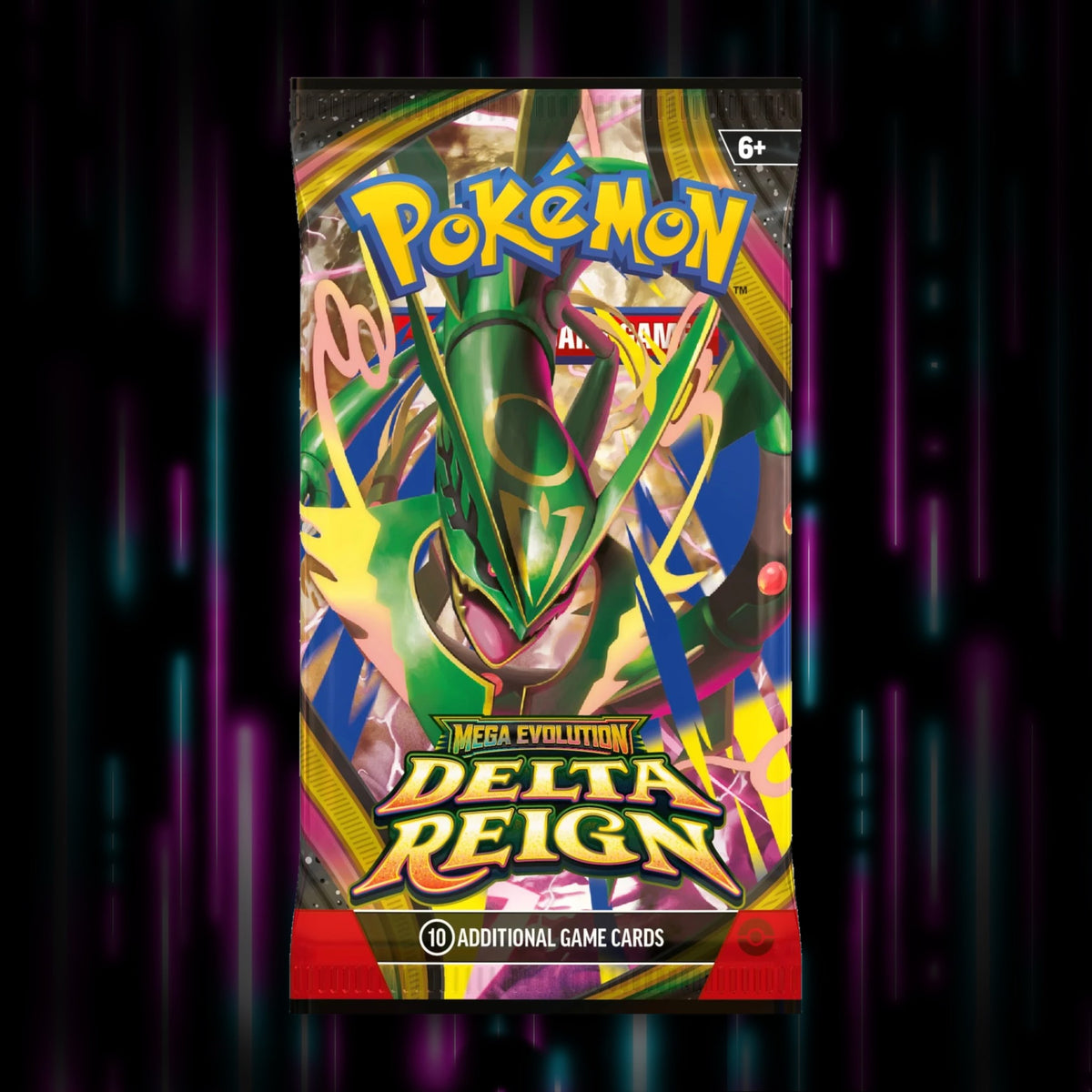 Pokemon Delta Reign booster pack, English, Mega Rayquaza pack art, Portal TCG