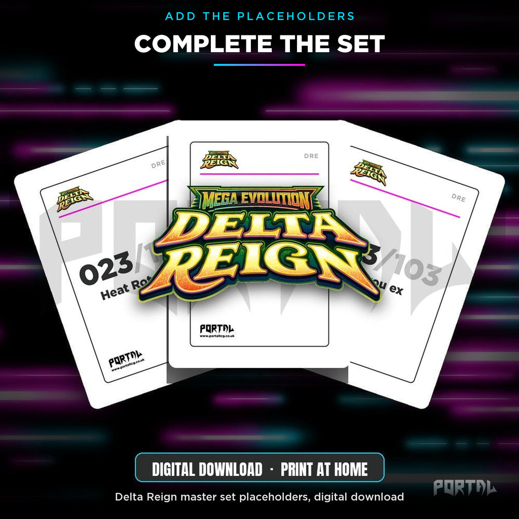 Pokemon Delta Reign Standard Printed Binder, complete the set with Delta Reign master set placeholders, Portal TCG