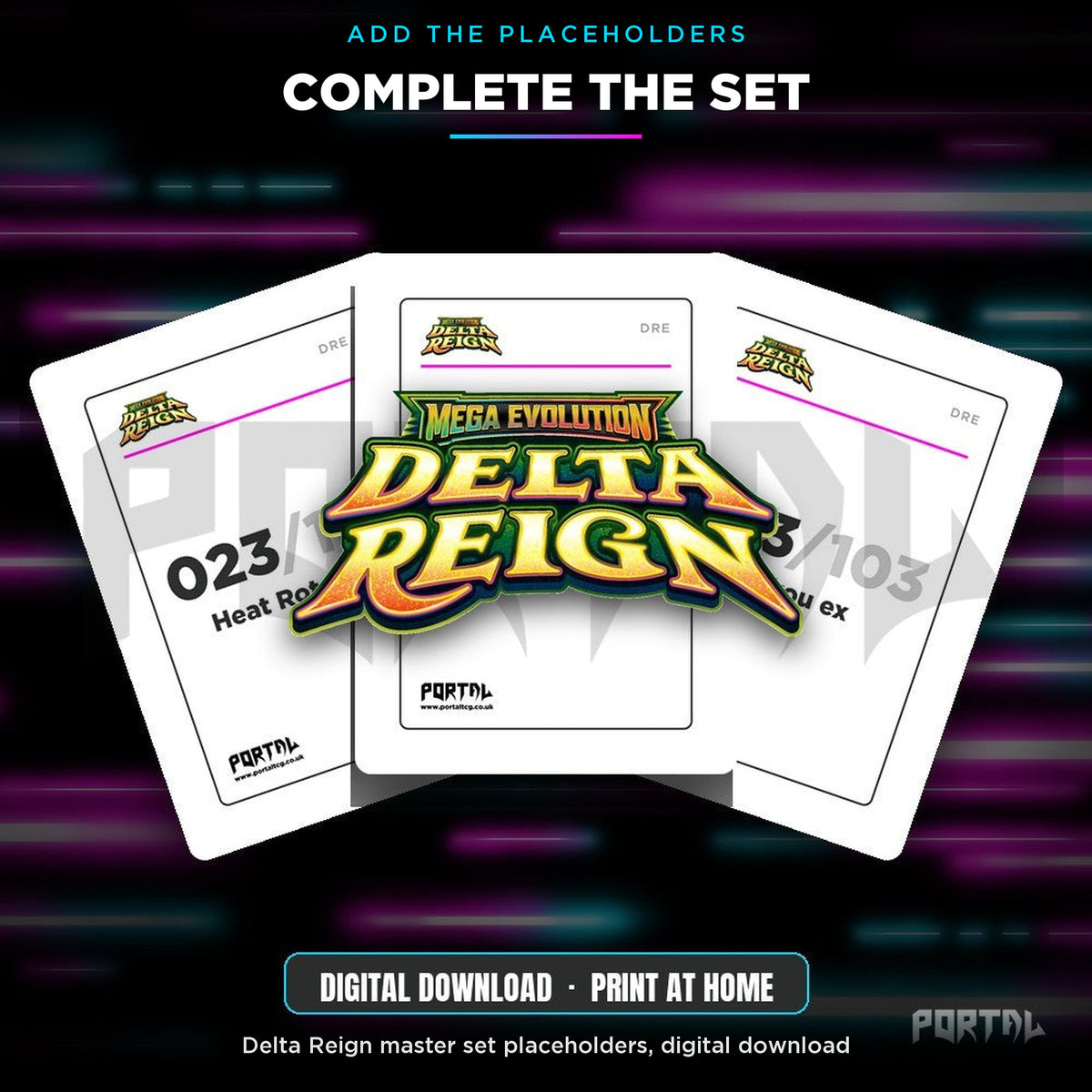 Pokemon Delta Reign Standard Printed Binder, complete the set with Delta Reign master set placeholders, Portal TCG