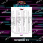 The free Destined Rivals master set checklist included with the placeholders