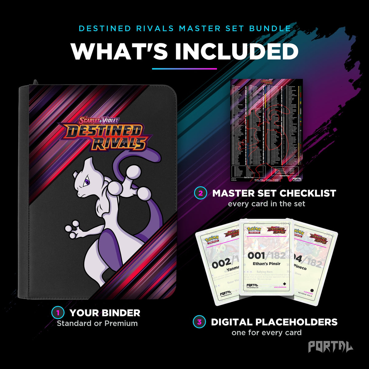 Pokemon Destined Rivals Master Set Bundle, what's included, Portal TCG