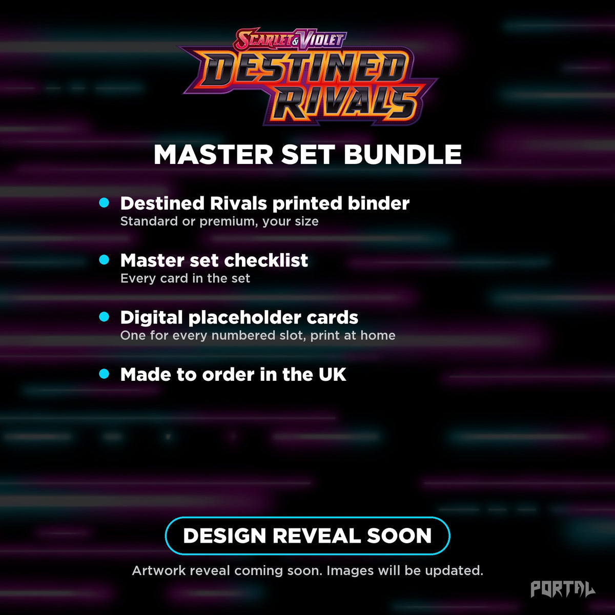 Pokemon Destined Rivals Master Set Bundle, what's included, temporary image, Portal TCG