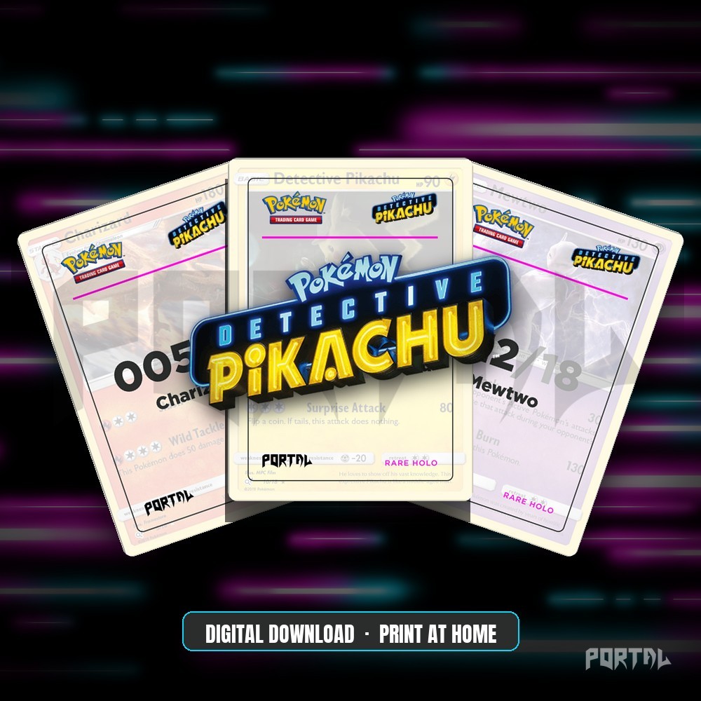 Pokemon Detective Pikachu master set placeholders, digital download, Portal TCG