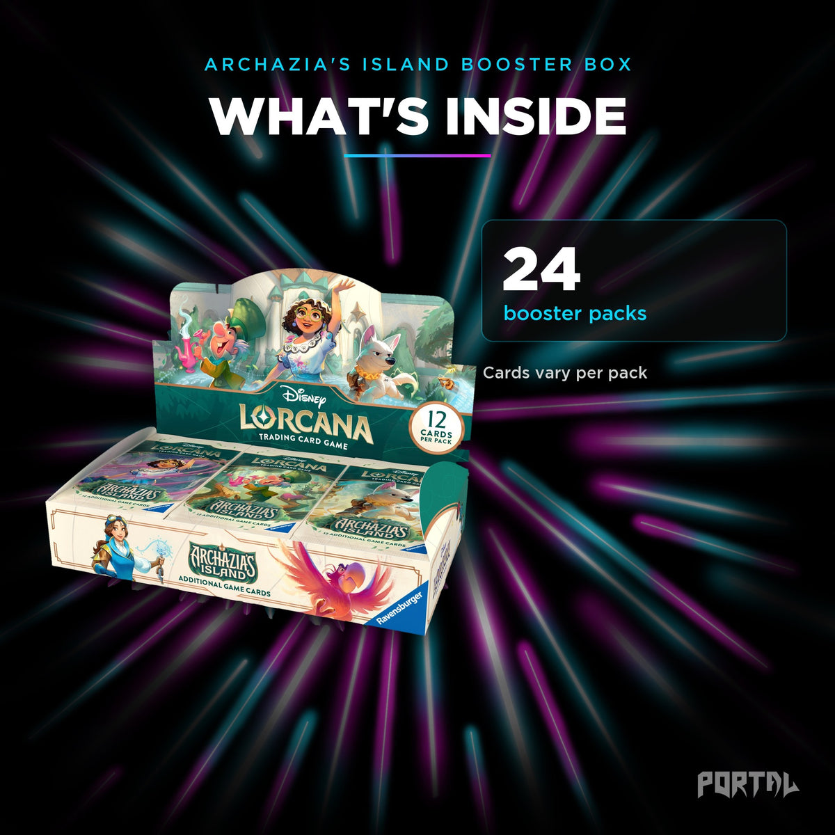 Archazia's Island booster box, what's inside, Portal TCG