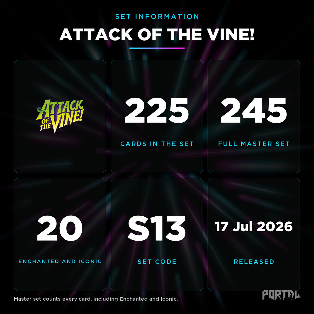 Attack of the Vine set information, Portal TCG