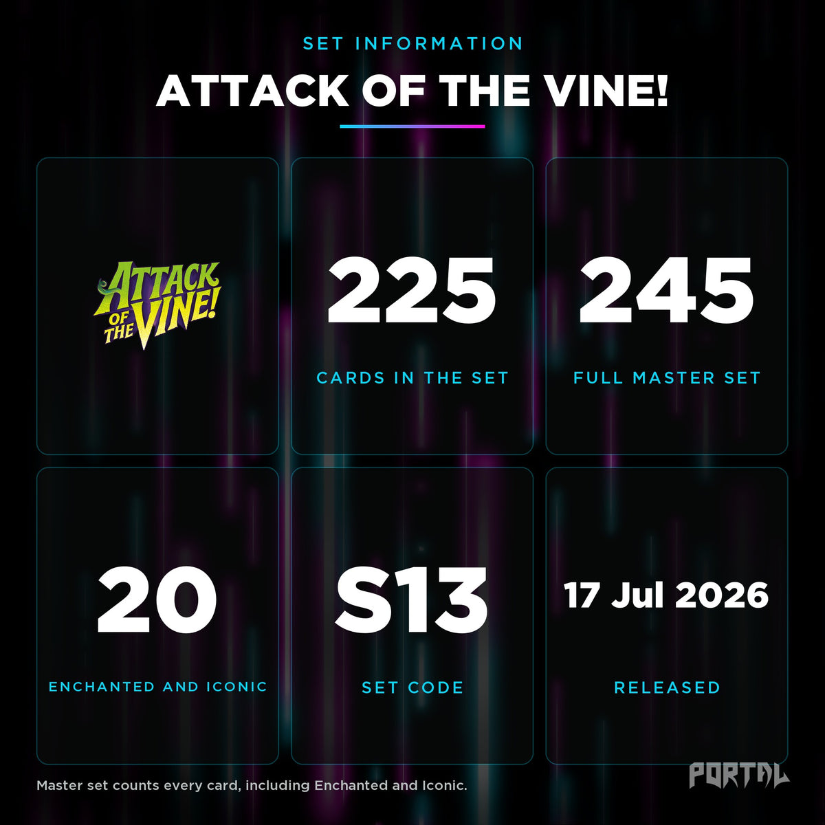 Attack of the Vine set information, Portal TCG
