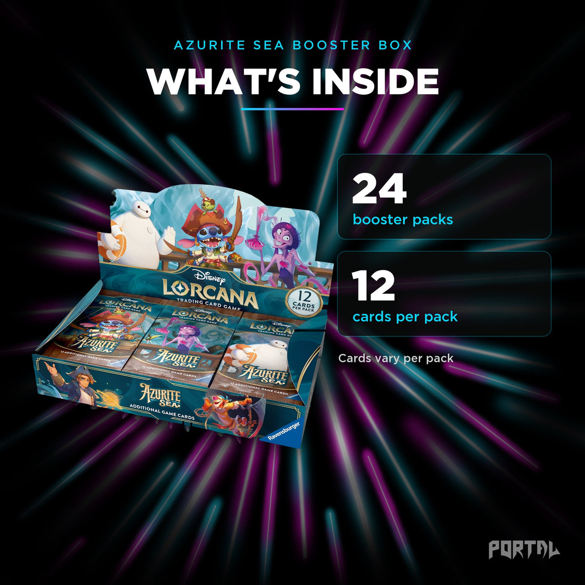 Azurite Sea booster box, what's inside, Portal TCG