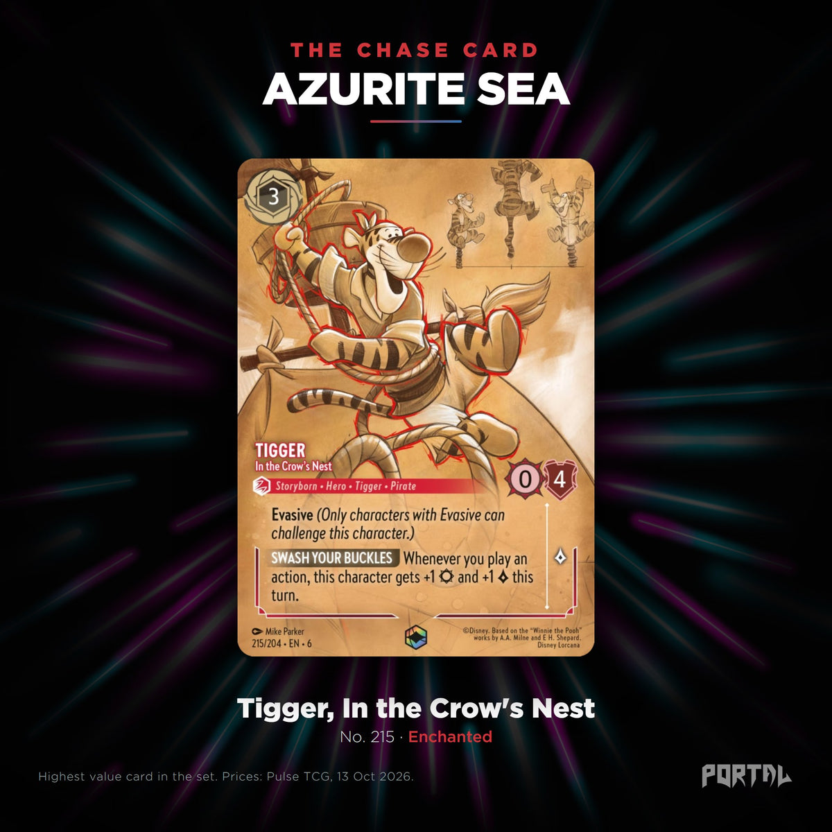 Azurite Sea chase card: Tigger, In the Crow's Nest, Portal TCG