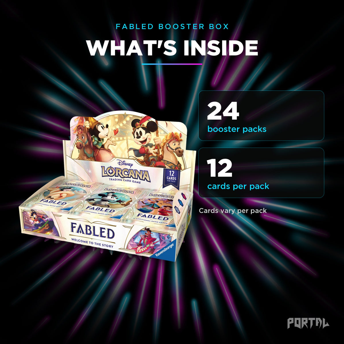Fabled booster box, what's inside, Portal TCG